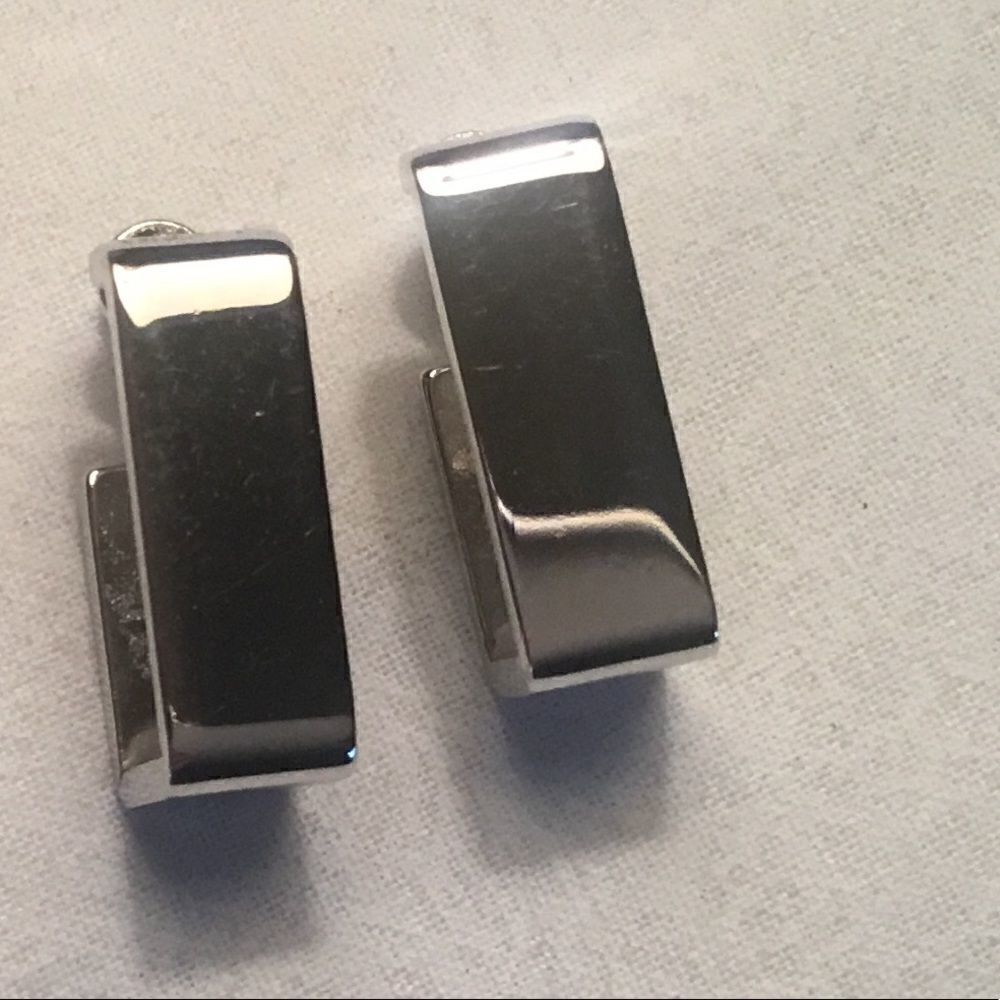$8 ea or 3/$15. Silvertone Knife-Edge Hoop Earring